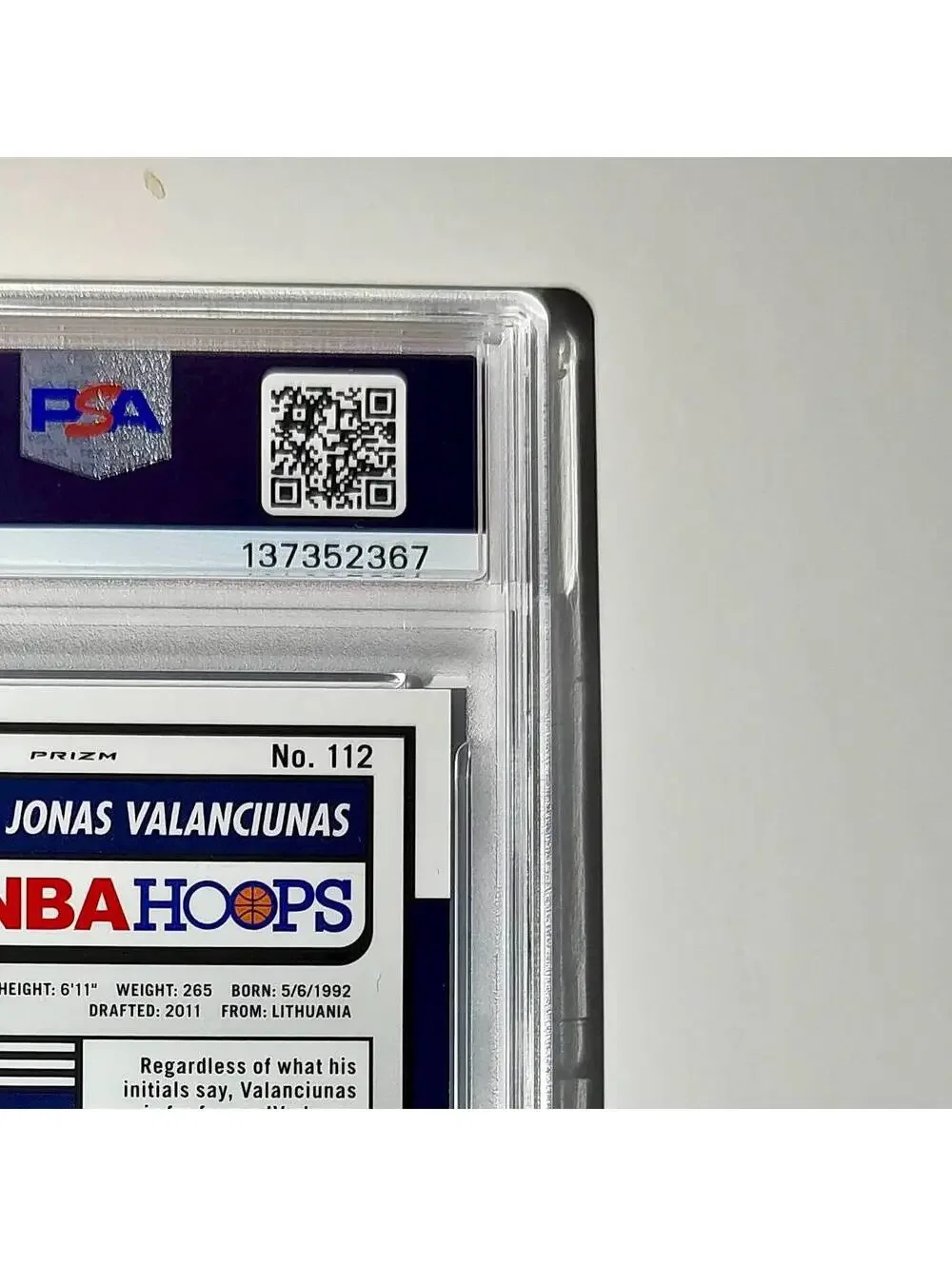 Jonas Valanciunas 2023 Panini Hoops Premium #112 40/75 Blue Pulsar PSA 10 Gem